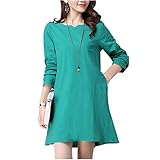 Zhhlinyuan Women Retro Chinese Style PlusSize Loose Long Sleeve Linen Dress Maternity ドレス