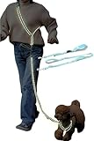 [LaLUCA GOODS] 犬 ショルダーリード 反射ライン 小型犬 中型犬 大型犬 アドバンスモア 02モデル ハンズフリー ライトブルー Bセット Mサイズ