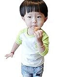 (ポルトプエルト) Porto Puerto 綿 長袖 Tシャツ トップス ボーイズ ガールズ ベビー キッズ [海外直送品] (90㎝, イエローグリーン)