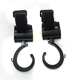 ノーブランド品　黒　2ペア　ベビーカー　乳母車　フック　ハンガー　ベビーカーホルダー　アクセサリー