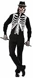 Forum Novelties Men's Skeleton Costume Vest%ｶﾝﾏ% Black%ｶﾝﾏ% One Size [並行輸入品]