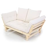 ソファ ソファーベッド 北欧 2人掛け ミルフィーユマットレス 天然木フレーム キャンバス×キャンバス