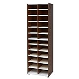 アビライト 日本製 シューズラック プラ棚板 2列 幅55.1 高さ181 ブラウン PLD-59PDB