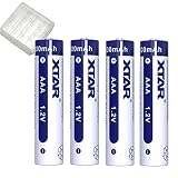 XTAR ニッケル水素充電池 AAAタイプ （単四形）900mAh 1.2V 4本セット 専用ケース付 リチャージアブル ニッケル水素 Ni-MH バッテリー