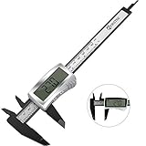 Vorstek デジタルノギス 150mm 内径/外径/深さ/段差測定 ゼロリセット ホールド機能 高精度作業 大工 コンパクト 電池付 工具 デジタルノギス カーボンファイバー 150mm 電池付 