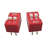 Goliton® 20X　レッド　2.54 pin 2 dipスイッチ　2.54MM DIP pin 2P エンコーディングスイッチ
