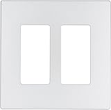 Cooper Wiring Devices 9522SG-P Aspire Thermoplastic 2-Gang Screwless Mid-Size Wall Plate, Silver Gra