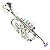 mazimark-emulationalトランペットBugle Horn Developmental子供のおもちゃギフトステージ小道具 シルバー MK-2656