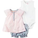 カーターズ Carter's/ 3ピースボディスーツ&ダイパーカバーセット ホワイト 上下セット 18ヶ月【並行輸入】