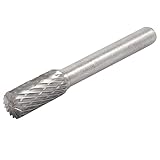uxcell　 軸付き砥石 8mm x 6mm　円筒形　硬質合金回転研削ビット　グレー