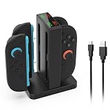 Switch 2用Joyconsコンコントローラ充電ドック、4つの充電スロット付き着脱式ドックステーション、マグネット接続、LEDインジケータ、サウンドアラート、ポータブル充電アクセサリー