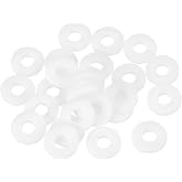 uxcell 25個 平ワッシャー M6 ナイロン 平座金6mm内径 20mm外径 1mm厚さ プラスチックスペーサー スクリューボルト ガーデン 蛇口 配管 修理 機械産業用 ホワイト