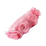 Lovoski 赤ちゃん　女の子　花嫁介添人　ヘアバンド　髪飾り　お花飾り　花輪　ヘッドドレス 　贈り物　全5色 - ピンク