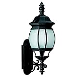 Sea Gull Lighting 89103BLE-12 Wynfield - One Light Outdoor Wall Mount, Black Finish with Frosted Gla