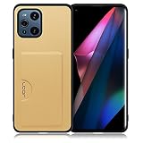 LOOF Skin Slim-Slot OPPO Find X3 Pro 用 オッポ ケース カバー カードポケット カード収納 カード 背面 スマホケース スマホカバー 背面カード収納[ゴールド]