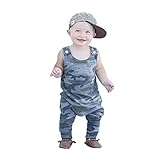 POTOJP 可愛い ベビー服 0-24 M 赤ちゃん ジャンプスーツ ロンパース 迷彩 袖なし 薄手 柔らかい カバーオール 女の子 男の子 出産祝い 日常着 撮影 (カモフラージュ, 24M/10