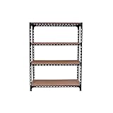 スチールラックのキタジマ アングル棚 4段 幅120×奥行30×高さ150cm ブラック 70kg/段