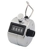 uxcell 小型 デジタルカウンター 数取器 手持型 デジタルカウンター計数器 測定範囲：09999（4桁）ブラック シルバートーン