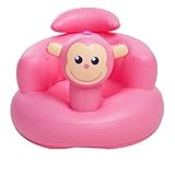 バスチェア/スツール/子供用膨張シート/安全で快適/ 3ヶ月以上適用/ピンク/イエロー (色 : Pink)