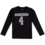 Derek Carr Oakland Raiders # 4ユース長袖Player Tシャツ ブラック