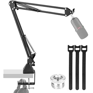 EmJTao SoloCast USBブームアームマイクスタンド、HyperX SoloCastゲーミングマイク用の調整可能サスペンションブームシザーアームスタンド