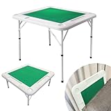 麻雀卓 折り畳み式 麻雀台 麻雀テーブル 高さ2段階調整 耐荷重200kg 88cmx88cmx39cm/72cm (ホワイト)