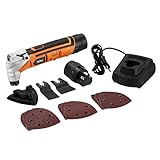 VonHaus 12V Cordless Multi Oscillating Tool Kit with 2 Li-Ion Batteries, Rapid Blade Change System &