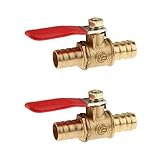 P Prettyia レッドハンドル　ボールバルブ　遮断　ドレン　コック　ガス　空気　流体　フルポート　2個入り