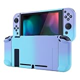 eXtremeRate PlayVital Nintendo Switchコンソールに対応用バックカバー、Switch ジョイコン対応用分離可能プロテクターハードシェル、Nintendo Switch対応用カスタマイズされたドッキングできる保護ケース【グラデーションバイオレットブルー】