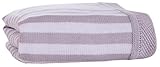 Clair de Lune Candy Stripe Knitted Blanket, Grey by Clair de Lune