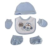 (ナーサリー・タイム) Nursery Time 赤ちゃん・ベビー用 ベビー服 4点 ギフトセット 男の子 (ワンサイズ) (スカイブルー)