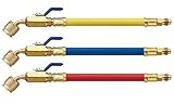 アサダ Y29980 1/4ボールバルブ付ホース メス(バルブ付)×オス 3本パック