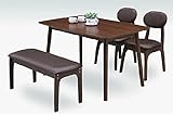 シック 幅120cm 4人掛け用　ダイニング4点セット ブラウン