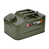 [PLOW（プラウ）] ガソリン携行缶 10L 消防法適合品 スチール 給油ノズル付き グリーン アーミーグリーン ジェリ缶 (10L)