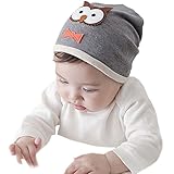 グレー/ピンク - - 春夏用TopTie赤ちゃんかわいいフクロウのビーニーハットグレー