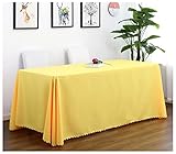 EGROON キッチン用品 ポリエステル製 テーブルクロス テーブルカバー 食卓カバー ホテル レストラン キャンプ 結婚式 誕生日 会議 活動 パーティー 無地 ゴールド イエロー 140*140cm