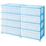 ワイド チェスト 収納ケース 4段 2個組 ブルー 日本製 MJ-W4-2BL