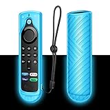 SITHON リモートケース Fire TV Stick 4K Max/Fire TV Stick (2 nd and later) / Fire TV Stick Lite/Fire TV Cube - 耐衝撃シリコンカバー Alexa Voice Remote (第2世代と第3世代) (ナイトグロースカイブルー)