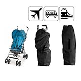 ストローラーカバー ベビーカートラベルバッグ 旅行収納袋バギー用 ベビーの収納ケースご自宅保管用 ほこり防止 巾着袋 折り畳み式 コンパクト 旅行などの出掛けに最適 ブラックA（114*39*30CM