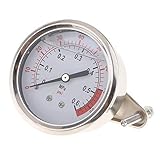 KESOTO 圧力ゲージ　水油空気圧計　1/4インチNPT　サイドマウント　オイル充填式圧力計 - 0.6mpa