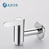 AZOS 水栓・給水部品 蛇口 単一冷水栓 壁付 真鍮製 銀色 PJTB010