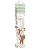 子供用キャンバスGrowth Chart Sweet Deerミントとゴールド花寝室赤ちゃん保育園ウォールアートGrowth Chart gc0303