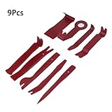 9pcs / setハードプラスチックオートカーラジオパネルインテリアドアクリップパネルトリムダッシュボードの取り外しツールセット（色：赤）