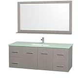 Wyndhamコレクションwcv00960sn 60 " Centra壁マウントSingle Vanityセット – Includes、 60 Inch ブラウン WCV00960GOGRSN 1