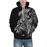 Holdego男性カジュアル 秋、冬3D印刷ロングスリーブパーカスウェットシャツトップブラウス メンズ パーカ長袖トップス 3Dプリント 春秋冬 大きいサイズ 長袖 トップス長袖 フード付き レイヤカ