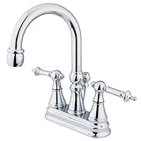 Kingston Brass KS2611TL Tuscany 4-Inch Centerset Lavatory Faucet with Brass Pop-Up Polished Chrome [