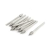 uxcell ダイヤモンドバー　 マウントポイント　合金製シルバートーン　3mmシャンク径 10個入り