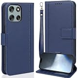 【WenziLior】 Moto g66j 5G / g66Y 5G 用 ケース 手帳型 ストラップ Motog66Y カバー 適用 Motorola g66y 5G ワイモバイル SIMフリー 手帳ケース モトG66Y 携帯カバー モトG66j スマホケース case ストラップ付き マグネット カード入れ カード収納 耐衝撃 スタンド機能 スマホケース ネイビー