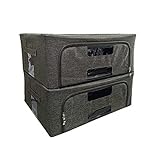 収納ボックス衣類収納2個組 活性炭入り 消臭 不織布製ダブルドア 防虫 防カビ収納ケース り 丈夫なワイヤー入りケース