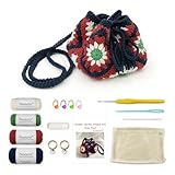 ヌークロクロかぎ針編みキット グラニースクエアシュウマイバッグ(ローマローズ)